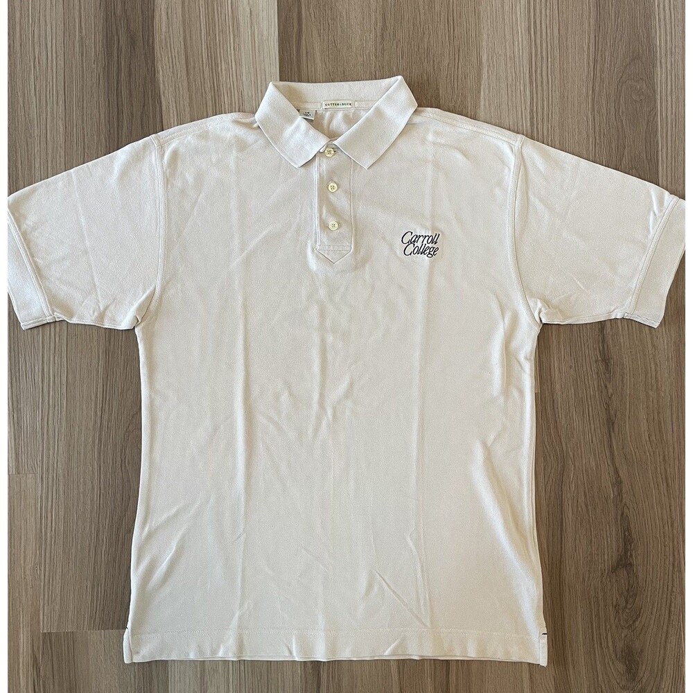 Cutter & Buck Mens L Polo Shirt Carroll College 100% Cotton MT Montana Catholic